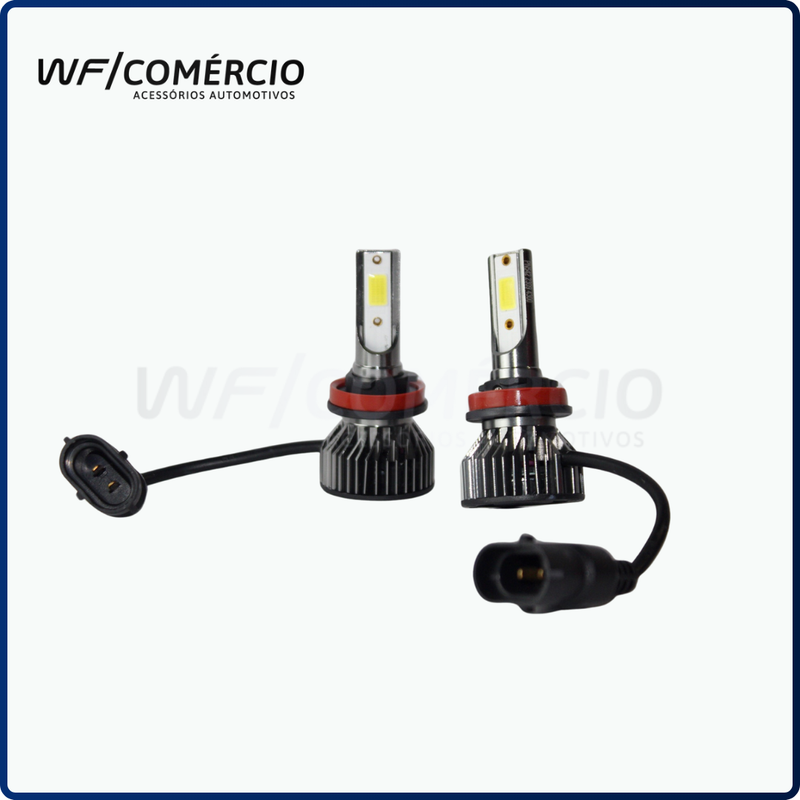 PAR DE LÂMPADAS SUPER LED MODELO V6 - 8000LM, 6500K, 80W, 12V