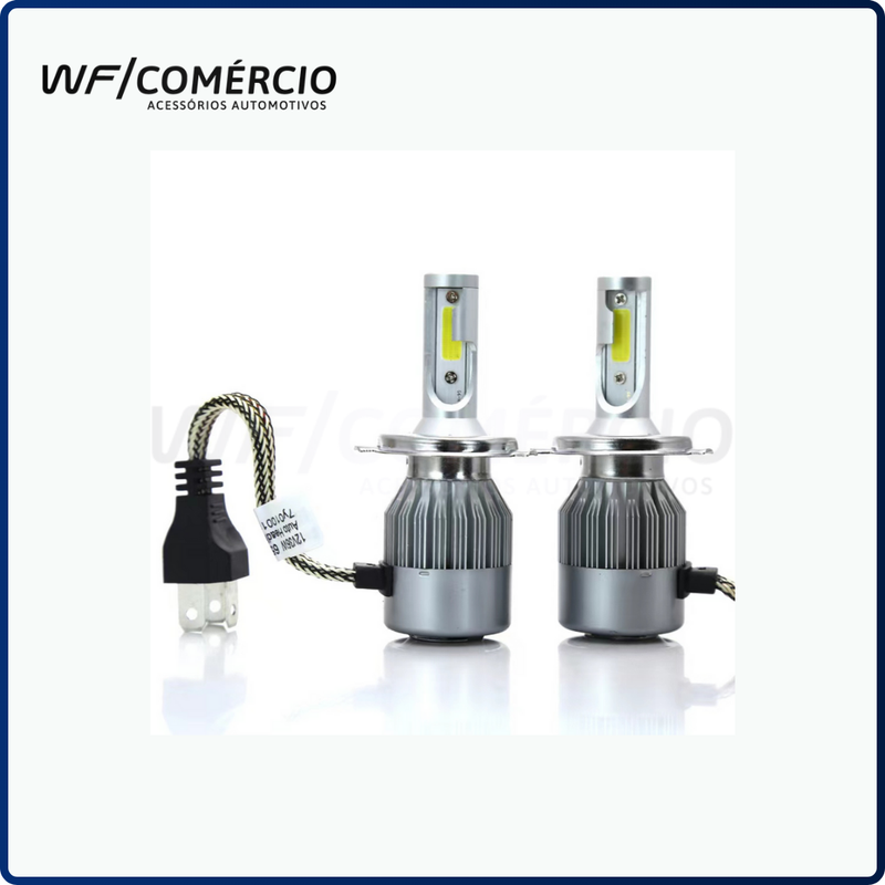 PAR DE LÂMPADAS LED MODELO C6 - 7600LM, 6500K, 72W, 12V-24V