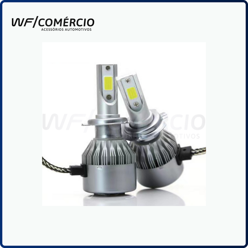 PAR DE LÂMPADAS LED MODELO C6 - 7600LM, 6500K, 72W, 12V-24V