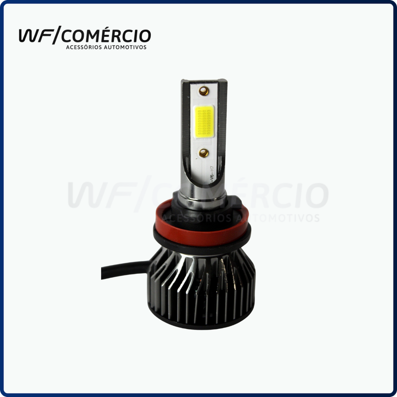 PAR DE LÂMPADAS SUPER LED MODELO V6 - 8000LM, 6500K, 80W, 12V