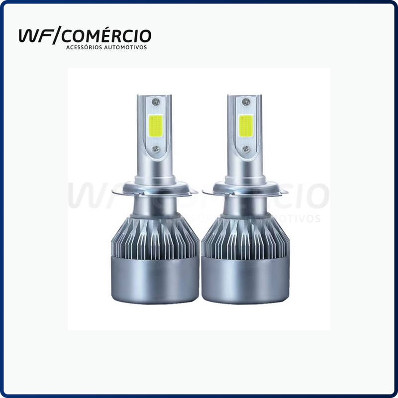 PAR DE LÂMPADAS LED MODELO C6 - 7600LM, 6500K, 72W, 12V-24V