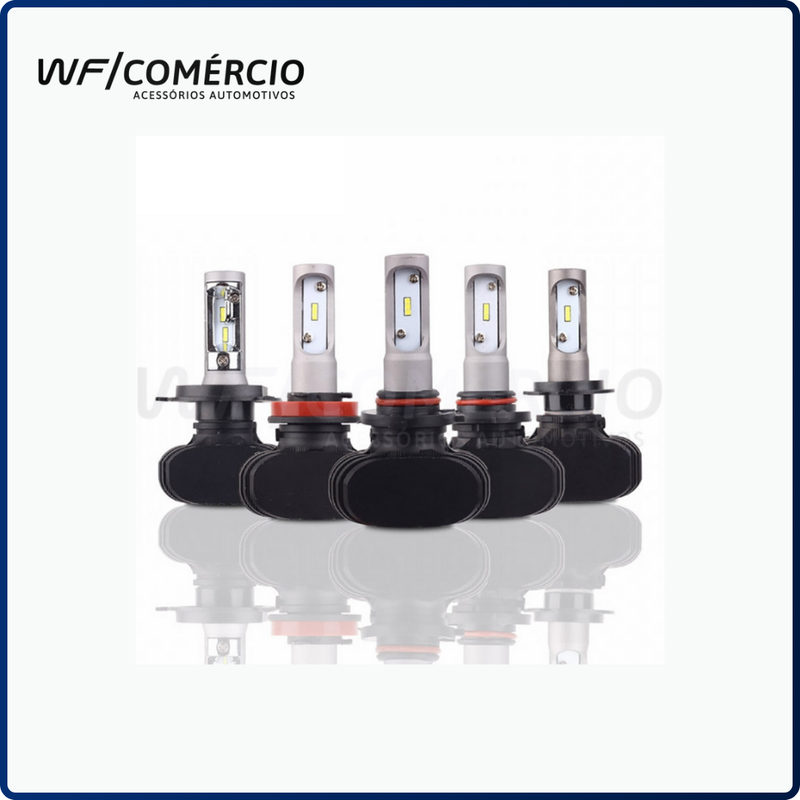 PAR DE LÂMPADAS SUPER LED MODELO S1 - 6000LM, 6500K, 60W, 12V