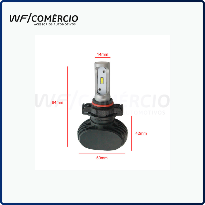 PAR DE LÂMPADAS SUPER LED MODELO S1 - 6000LM, 6500K, 60W, 12V